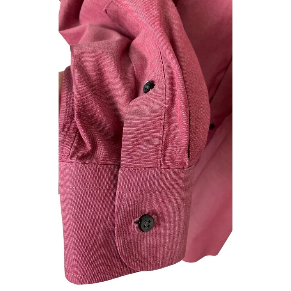 Nordstrom Men's Shop Button Down Shirt 17.5 35 Traditional Fit Non Iron Red - Picture 14 of 14